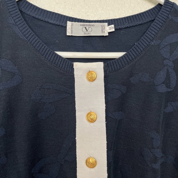 Valentino Navy Sweater with Gold Accents - Picture 3 of 6